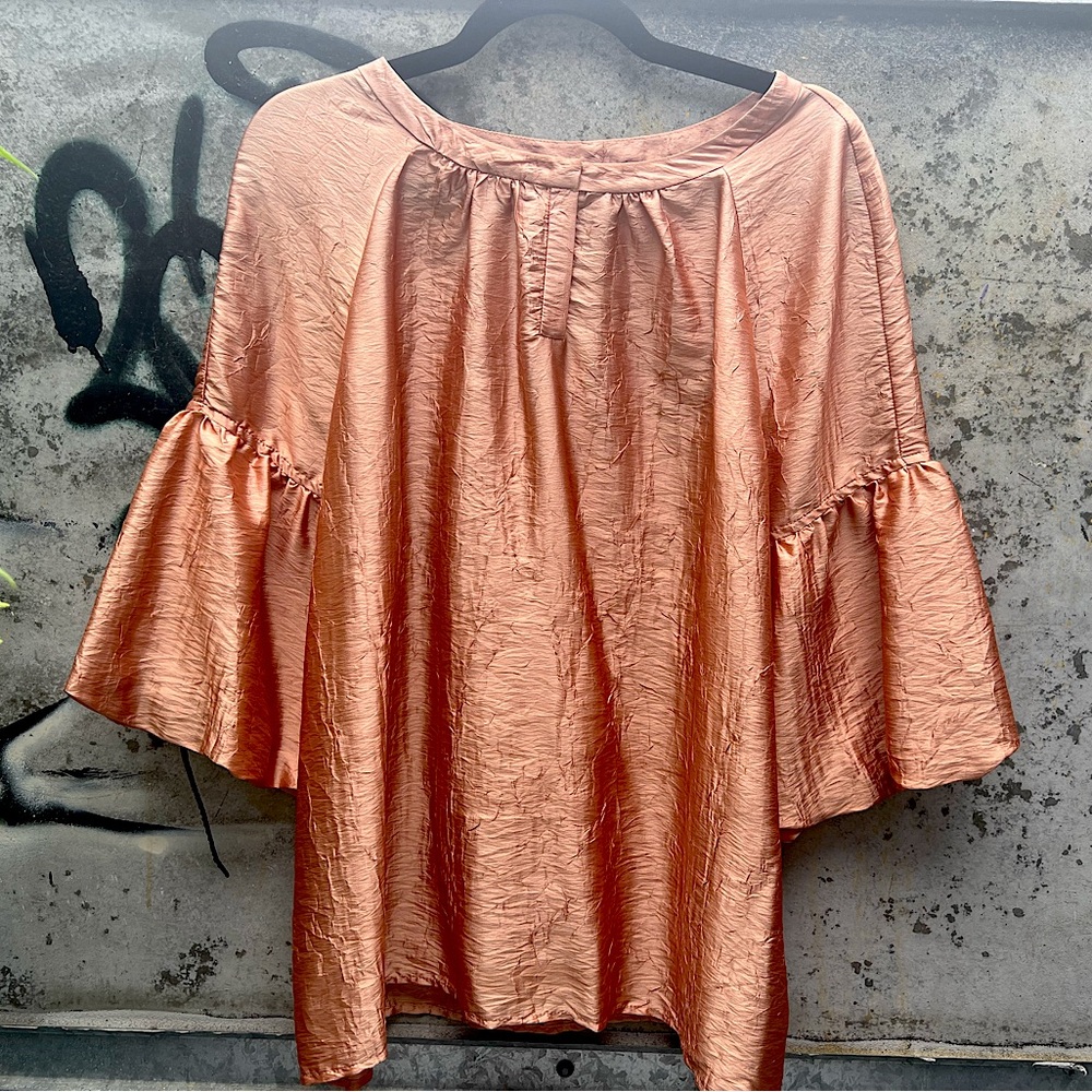 Crinkle Silk Romantic Ruffled Top